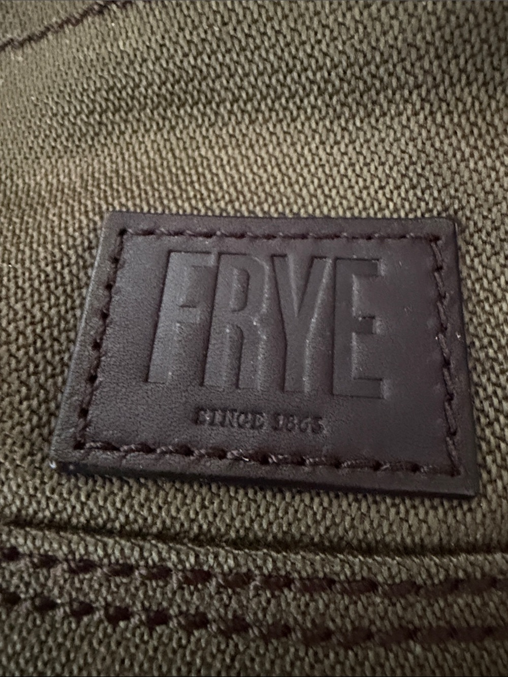 Frye Olive Canvas Carter Dopp Kit with Leather trim - Picture 2 of 13